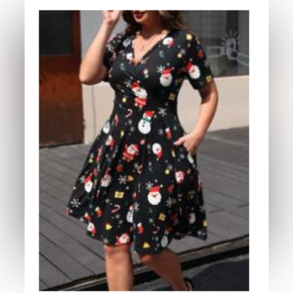 Holiday print dress